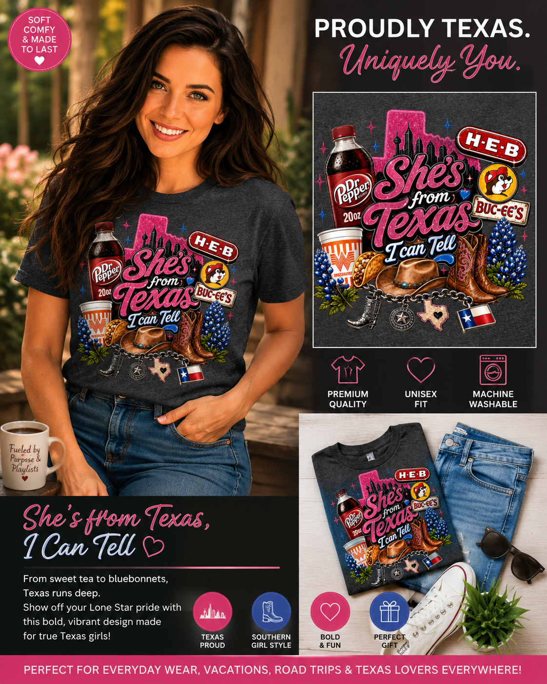 She’s From Texas I Can Tell Graphic T-Shirt