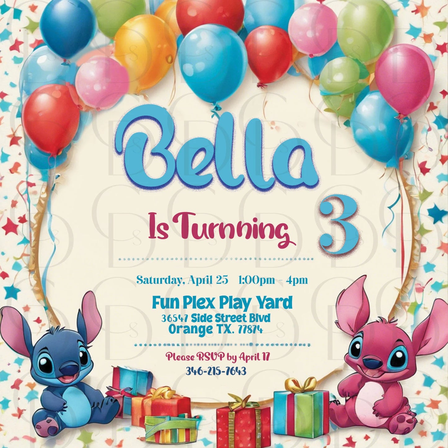 Stitch Birthday Invitation, Invitation Kids, Stitch Theme Birthday Card, Fully Editable, Editable Kids Invite,Kids Digital Invite,Instant Download