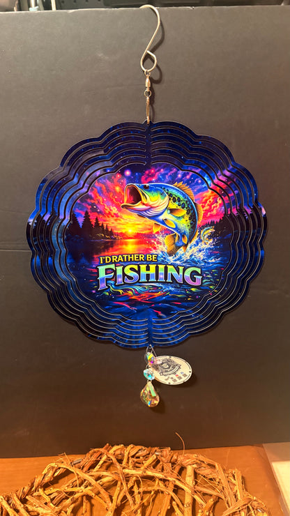 I'd Rather Be Fishing Wind Spinner