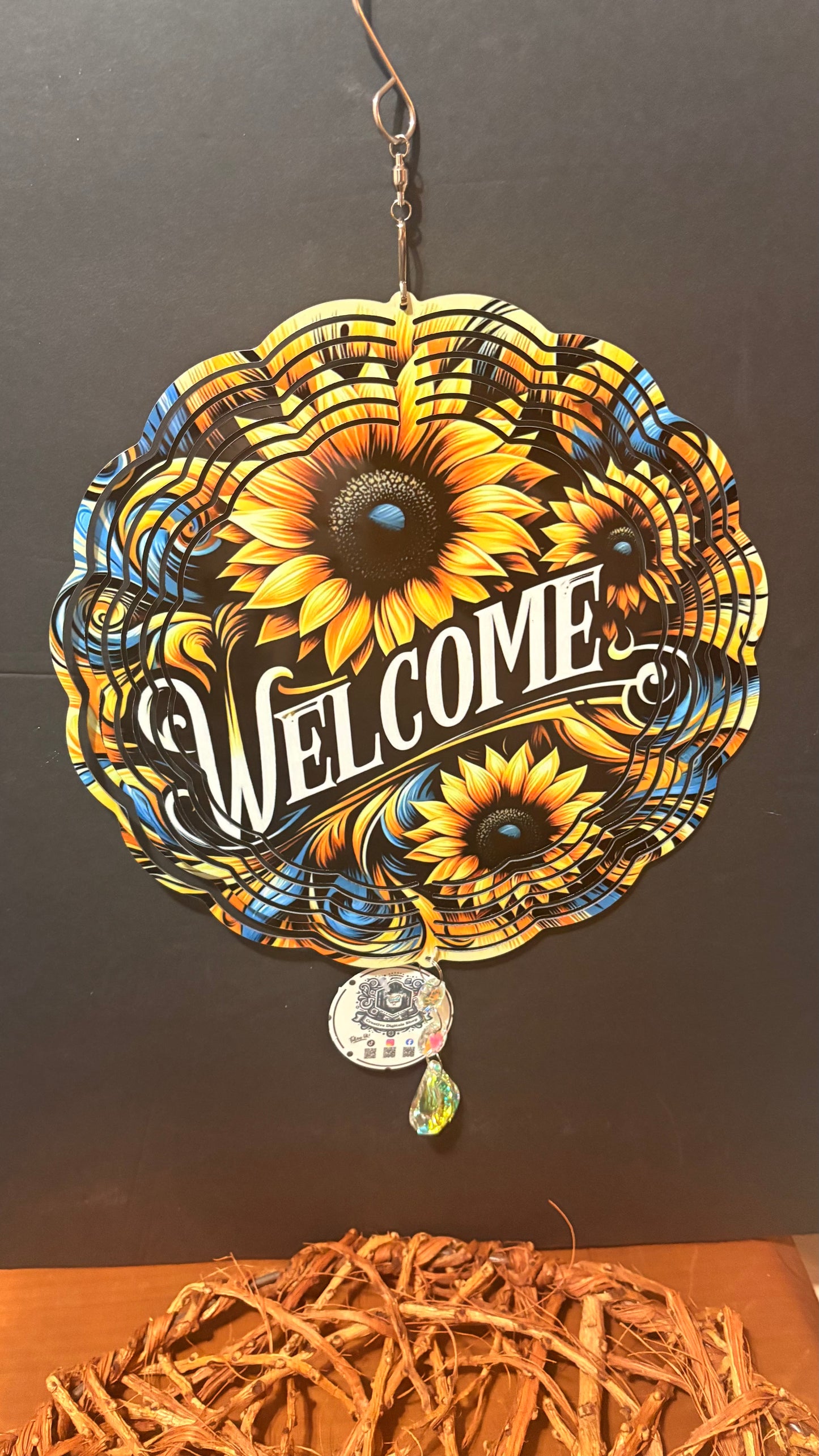 Sunflower Welcome Wind Spinner.