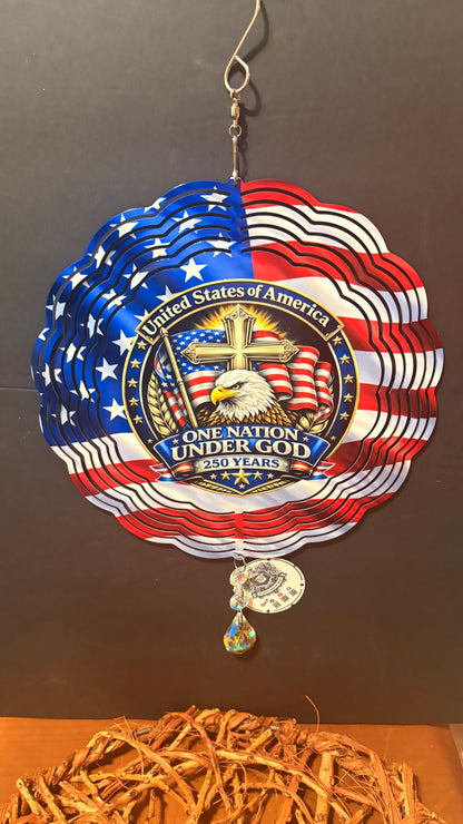 One Nation Under God Wind Spinner