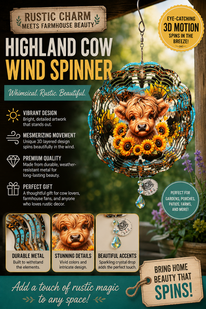 Highland, cow wind spinner