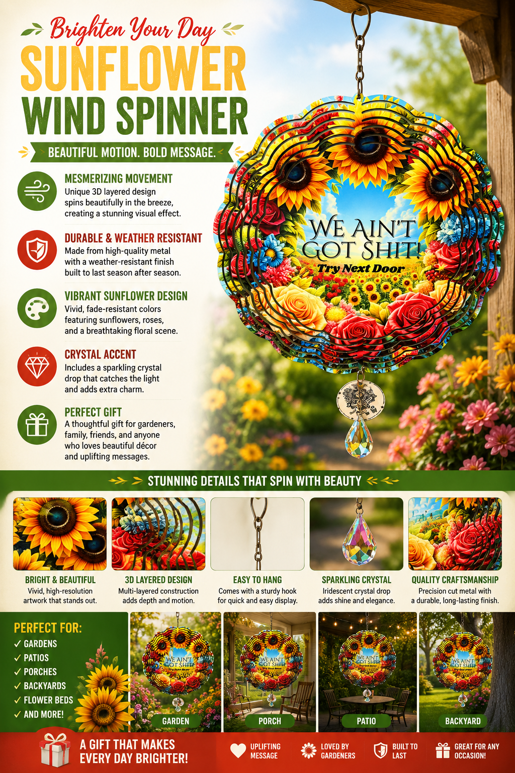 Sunflower Wind Spinner