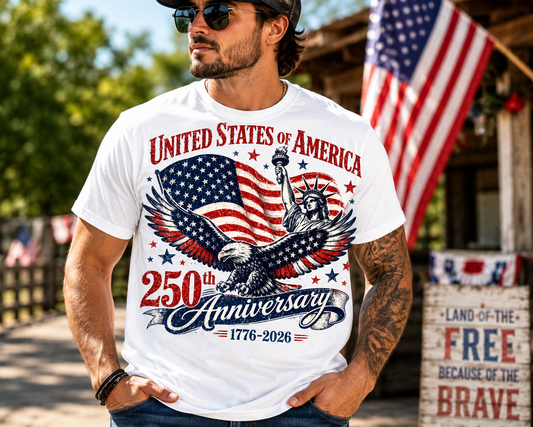 250th Anniversary United States of America Shirt – Patriotic Eagle Graphic Tee
