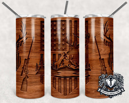 American Outdoors 20oz Skinny Tumbler | Hunting & Outdoor Stainless Steel Travel Cup - Creative Digitals Shop