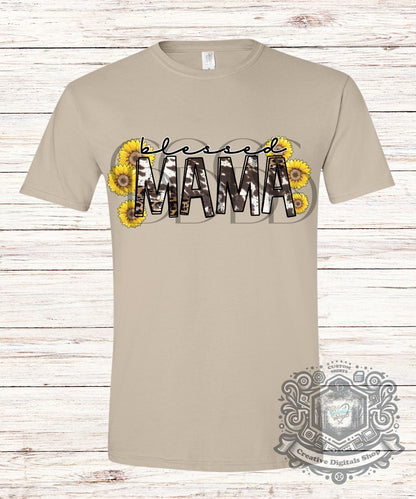 Mama Brown and Cream Cow print T-Shirt