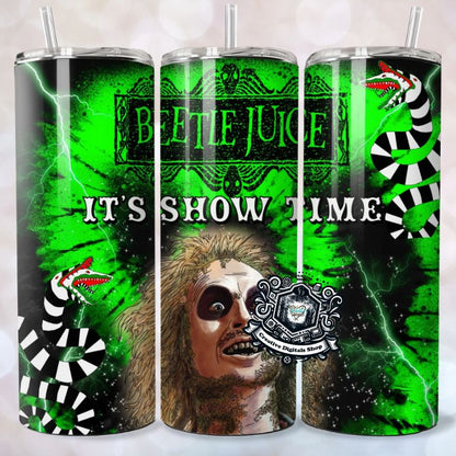 Beetlejuice Inspired 20oz Skinny Tumbler | Halloween Horror Fan Stainless Steel Cup - Creative Digitals Shop