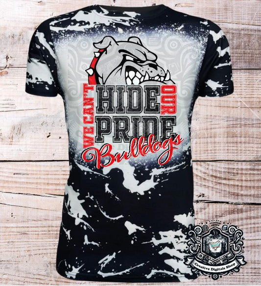 We Can't Hide Our Pride Hitchcock Bulldogs Bleached Shirt, school mascot, School spirit, Sports shirt