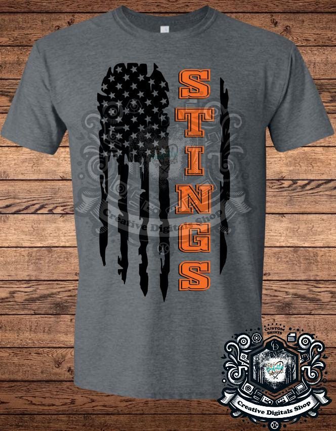Texas City Stings Ripped Flag, School Spirit, Football spirit, Sports shirt