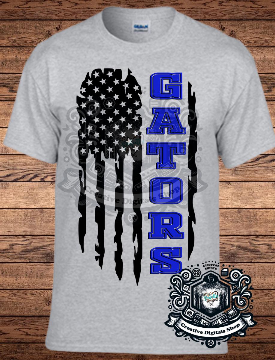 Dickinson Gators Ripped Flag, School Spirit, Football spirit, Sports shirt