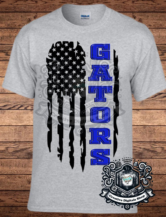 Dickinson Gators Ripped Flag, School Spirit, Football spirit, Sports shirt